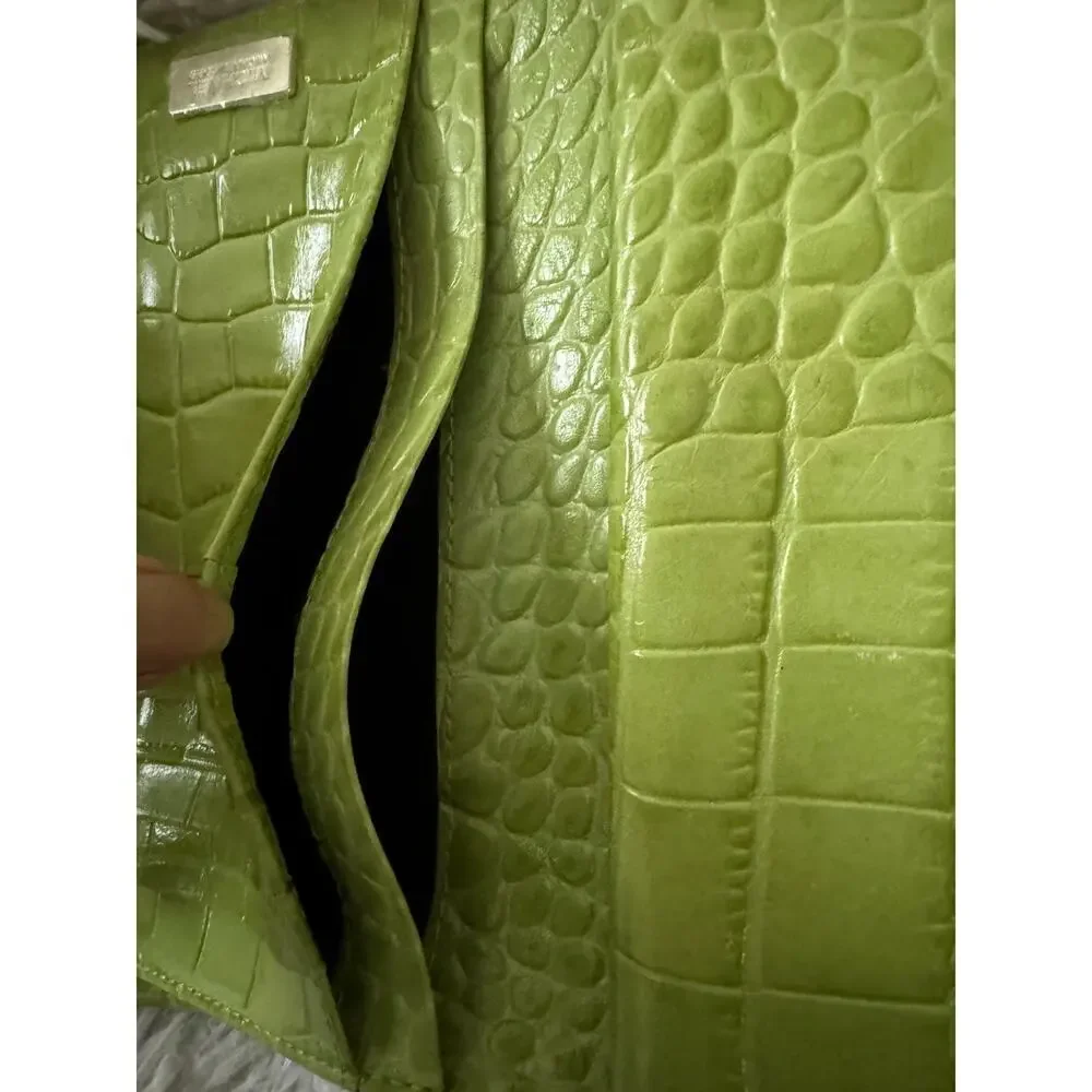 Michael Kors “Natasha” croc embossed leather wallet.